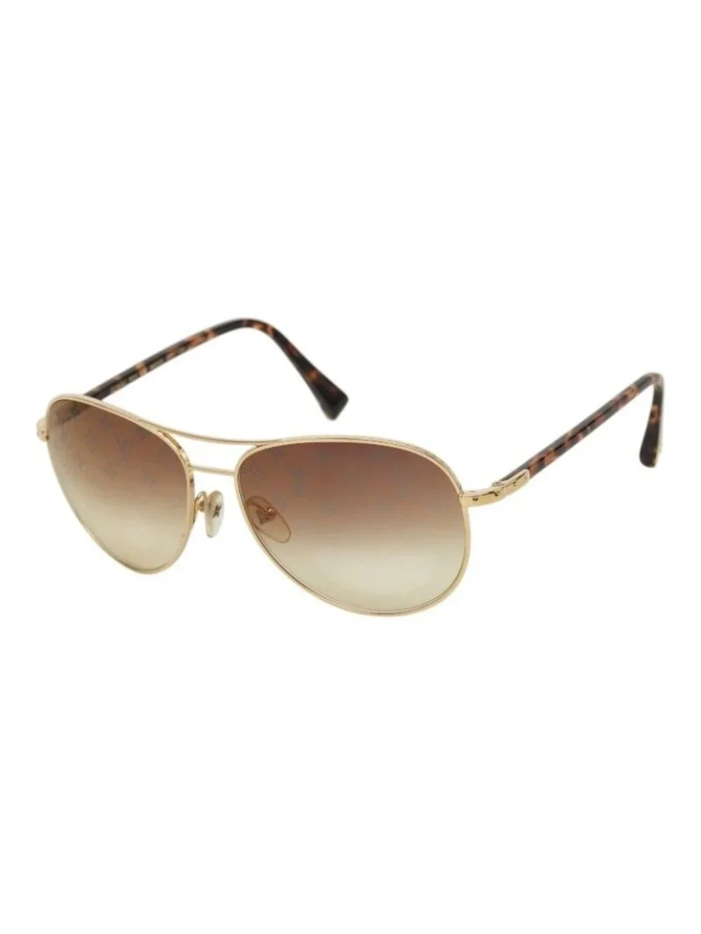 Louis Vuitton Conspiration Pilot Sunglasses Gold Brown Plated Acetate Eyewear